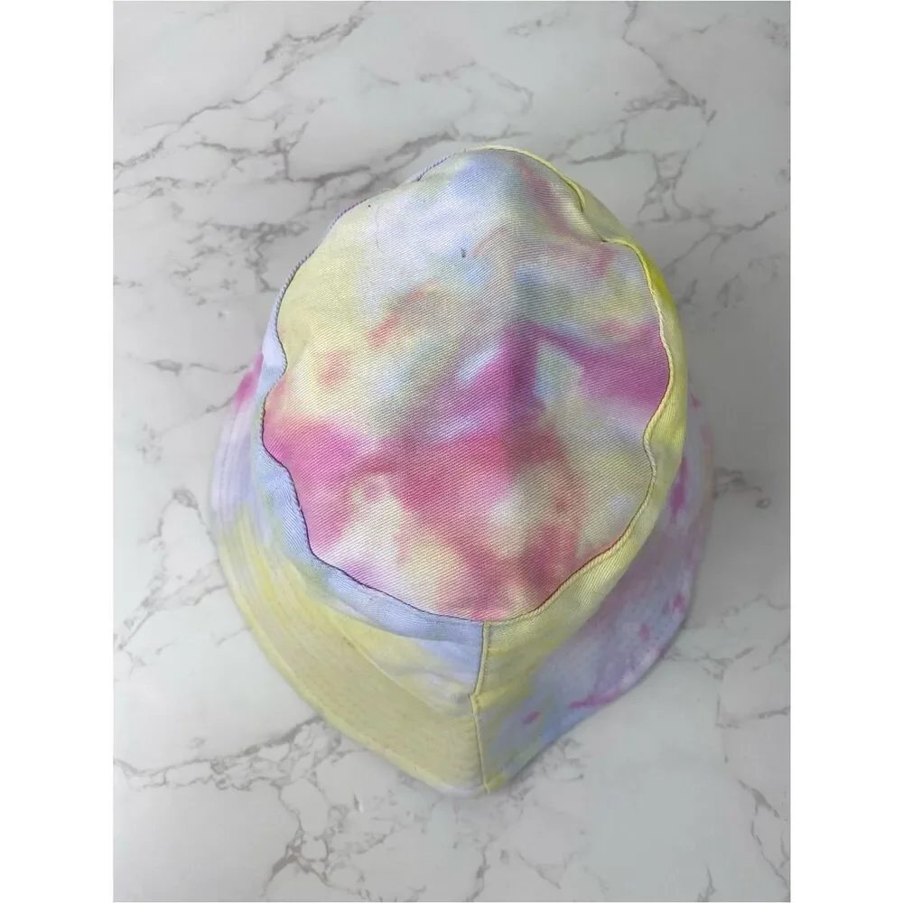 Tie-Dye Pastel Bucket Hat - Pink, Yellow, Blue